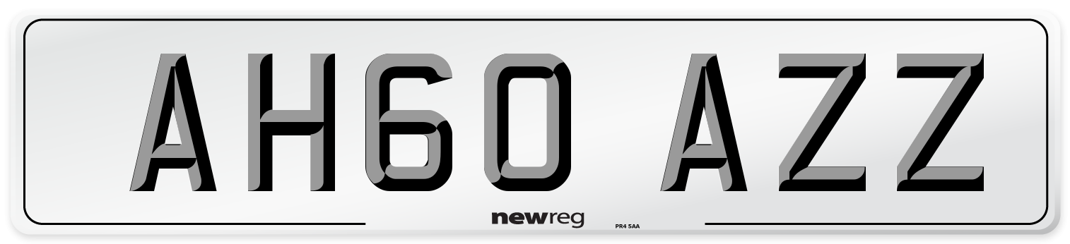 AH60 AZZ Number Plate from New Reg